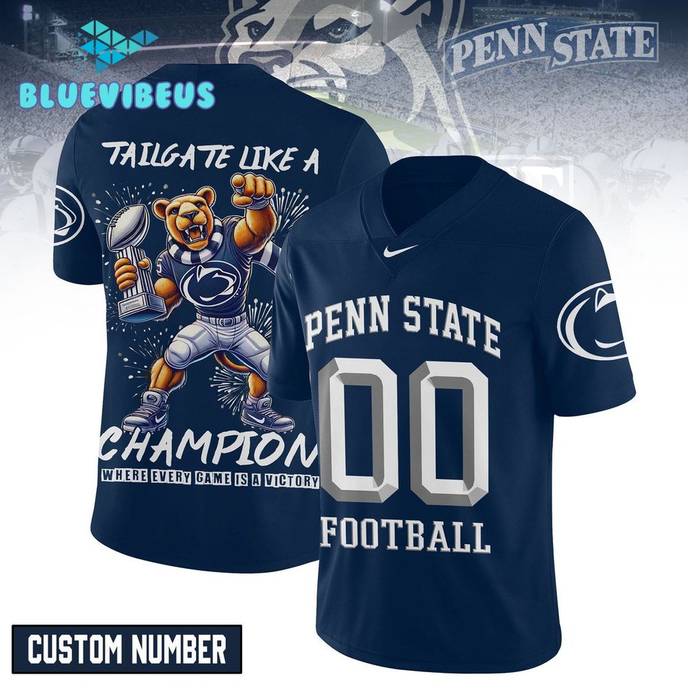 Penn State Nittany Lions Personalized Navy Football Jersey